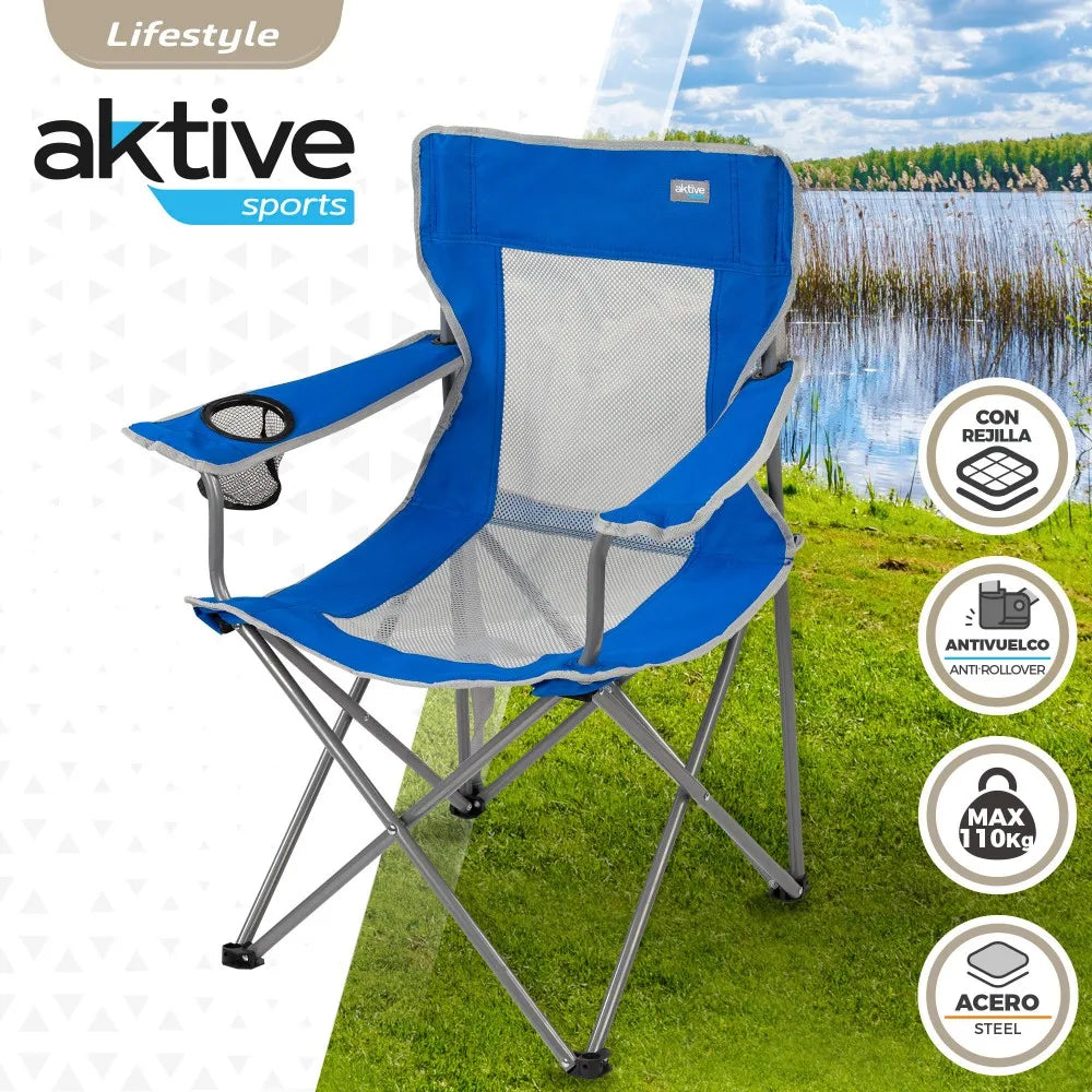 Folding camping chair with coasters and backrest breathable Aktive Camping folding chairs with backrest, folding beach chairs, folding chairs, folding camping chairs, camping chair, camping furniture